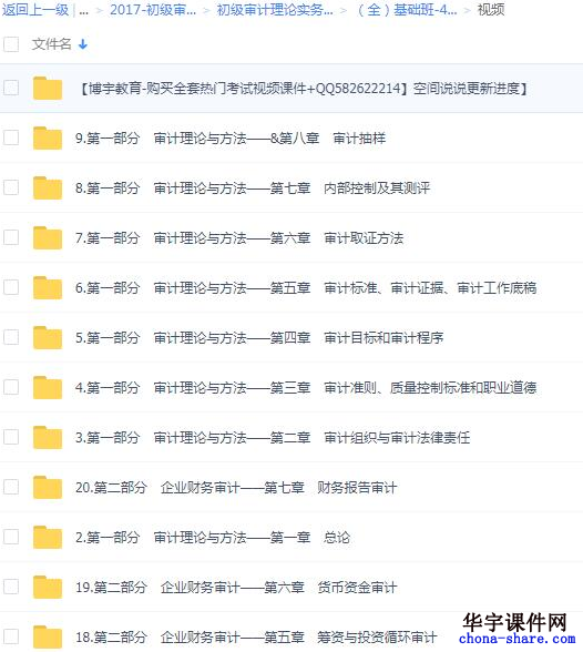 【初级审计师理论实务】2017年视频课程百度云网盘全套课件下载