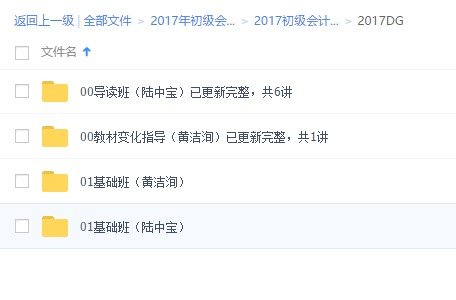 2017年初级会计经济法【陆中宝百度云】网盘课件下载