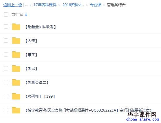 2018年管理类联考视频课件百度云网盘