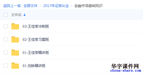 2017年证券从业考试视频课程课件讲解百度云网盘