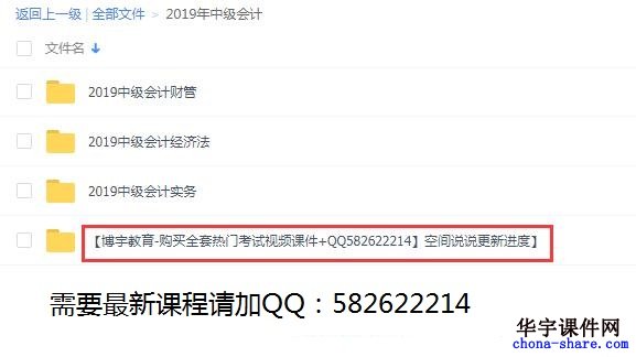 2019年中级会计师职称考试视频课程资料百度云网盘资源分享