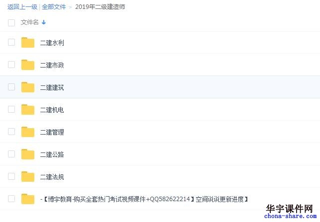 2019年二级建造师执业资格考试学习视频课件百度云网盘资料培训教程下载。