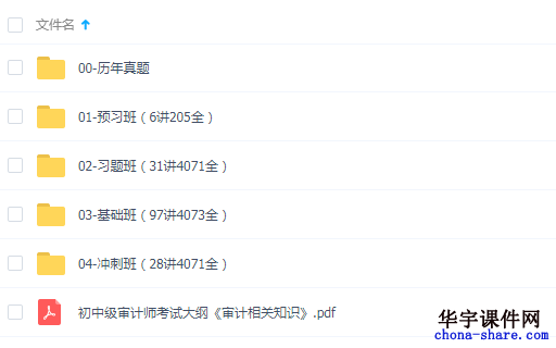 2019初级审计师视频课程百度云网盘