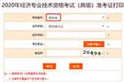 2020年海南高级经济师考试准考证打印入口提早开通