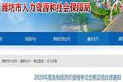 2020年潍坊市高级经济师考试合格证书办理通告