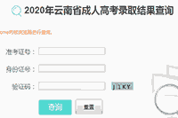 2020年云南怒江成人高考录取结果查询入口