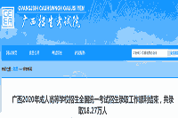 2020年广西成人高等学校招生全国统一考试招生录取工作顺利完成 共录取18.27万 2020年广西成人高等学校招生全国统一考试招生录取工作顺利完成 共录取18.27万