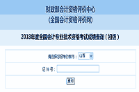 山西省2018年初级会计职称考试成绩查询入口