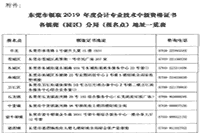 2019年东莞市中级会计职称证书领取时间2020年5月25日起