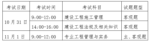 2020年山东二级建造师考试时间为10月31日、11月1日