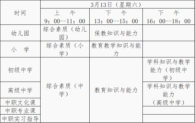 2021上半云南省中小学教师资格考试通告
