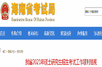 2021年海南硕士研究生招生考试工作顺利完成