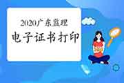 2020年广东注册监理工程师考试电子证书打印入口