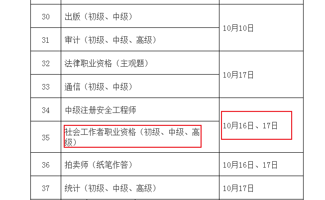 2021年广东省社会工作者考试时间为10月16日、17日