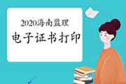 2020年海南注册监理工程师考试电子证书打印入口