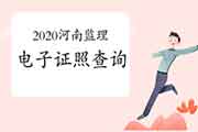 2020河南省注册监理工程师考试职业资格电子证照查询已开通