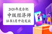 2020年度合肥中级经济师证书预计3月中旬发放
