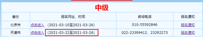 天津市2021年中级会计考试考试报名入口官网昔日17:00封闭