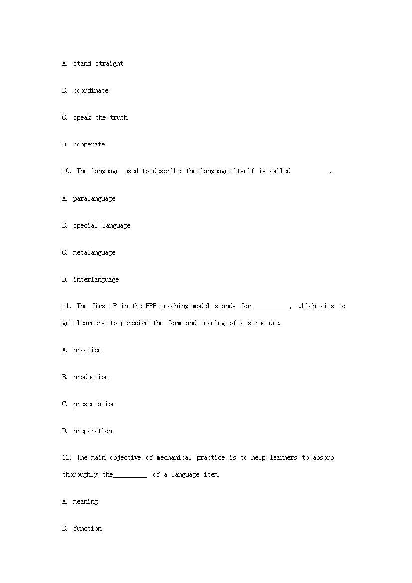 2015上半四川教师资格高中英语学科知识与教学能力真题试卷及答案解析 2015上半四川教师资格高中英语学科知识与教学能力真题试卷及答案解析