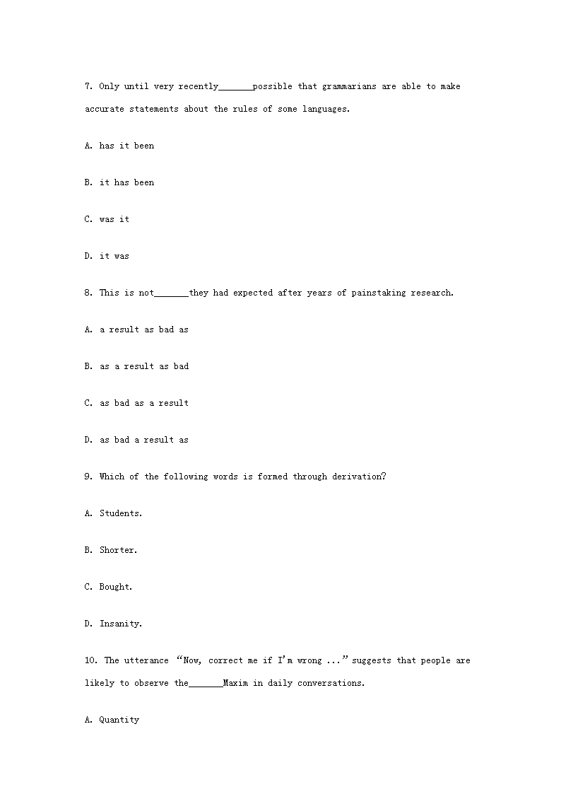 2018下半天津教师资格初中英语学科知识与教学能力真题试卷及答案解析 2018下半天津教师资格初中英语学科知识与教学能力真题试卷及答案解析