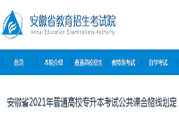 安徽省教育招生考试院：2021年安徽专升本考试成绩查询入口