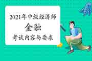 2021年中级经济师《金融》考试内容与要求