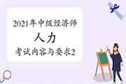 2021年中级经济师《人力》考试内容与要求：第二部分 人力资源管理