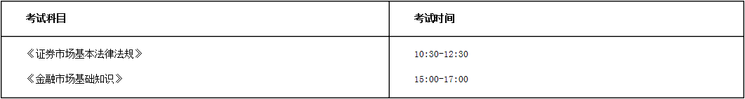 2021年7月3日证券从业资格专场考试科目安排为2个科目