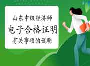 山东中级经济师考试电子合格证明有关事项的说明 山东中级经济师考试电子合格证明有关事项的说明