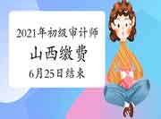 2021年山西初级审计师缴费6月25日后一天 2021年山西初级审计师缴费6月25日后一天