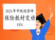 2021年中级经济师《保险》教材变动15% 2021年中级经济师《保险》教材变动15%