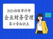 2021初级审计师专业相关知识企业财务管理第六章知识点