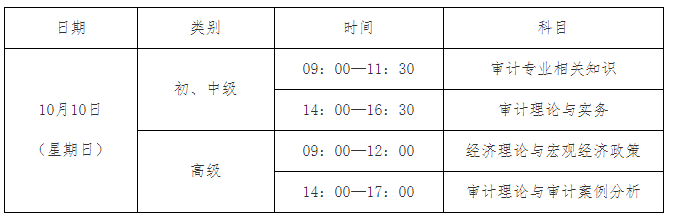 2021年湖北初级审计师准考证打印时间10月4日9:00-10月10日14:30