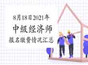 8月18日2021年中级经济师报名缴费情况汇总